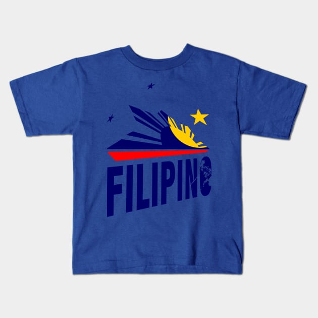 Filipino Stars and Sun Design Kids T-Shirt by blessedpixel